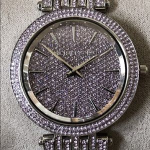 MK Silver Darci Lavender Pavé Mk3850 Watch